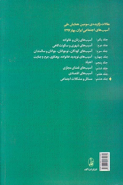 مقالات برگزیده ی سومین همایش ملی جلد هشتم(مسائل و مشکلات اجتماعی)