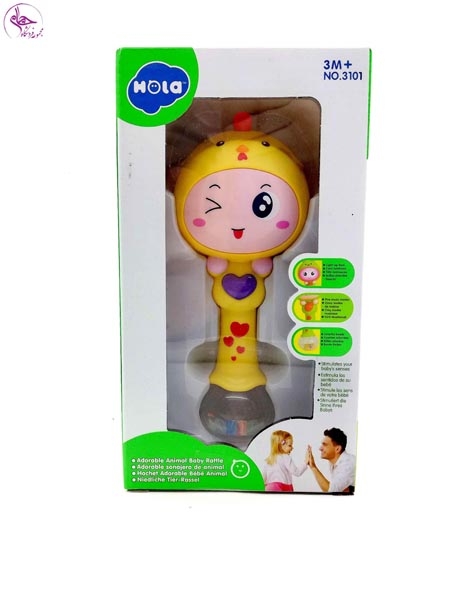 جغجغه موزیکال عروسکی دستی برند هالی تویز کد 3101-10