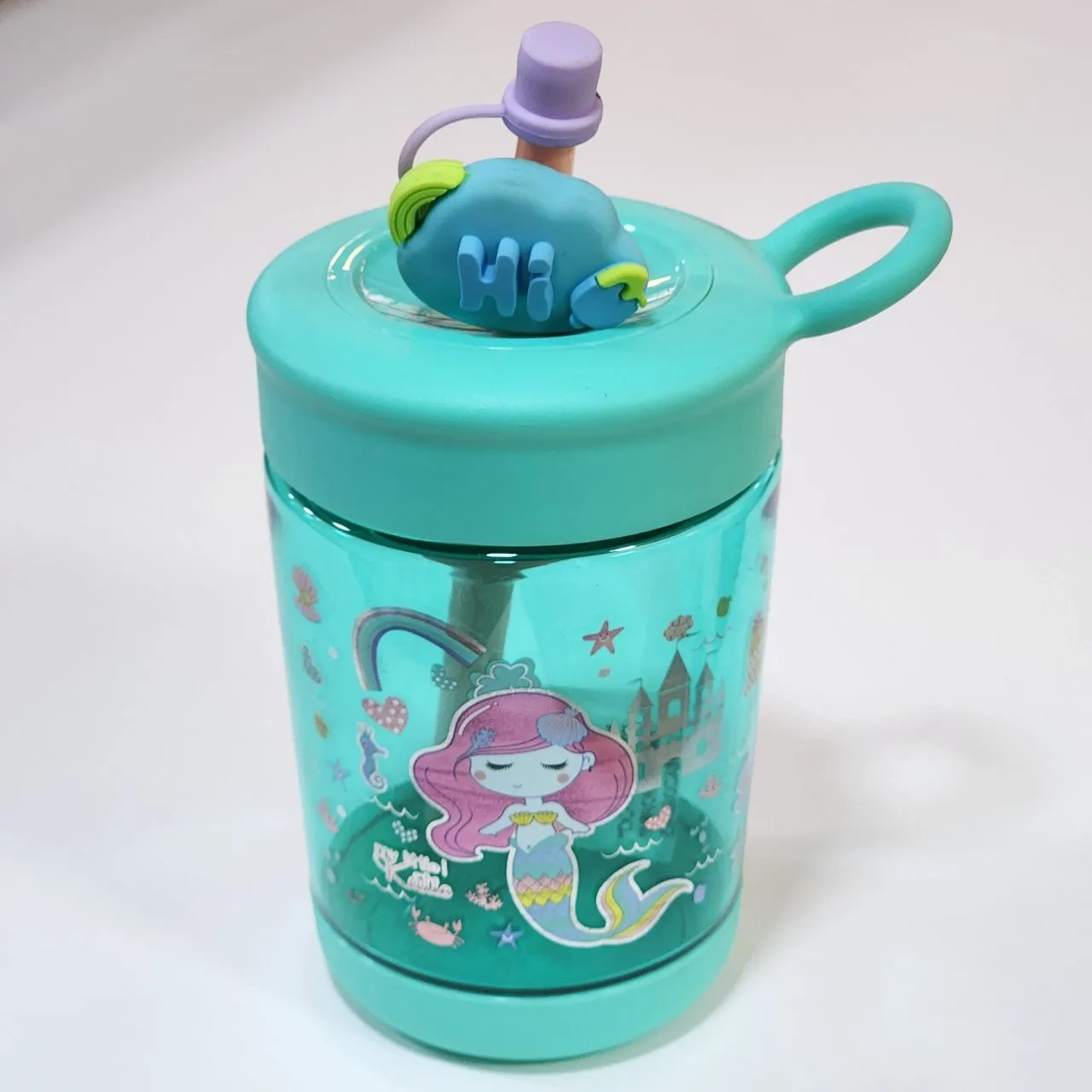 قمقمه فانتزی نی دار پری دریایی برند اسکول فنس 500 میلی لیتر