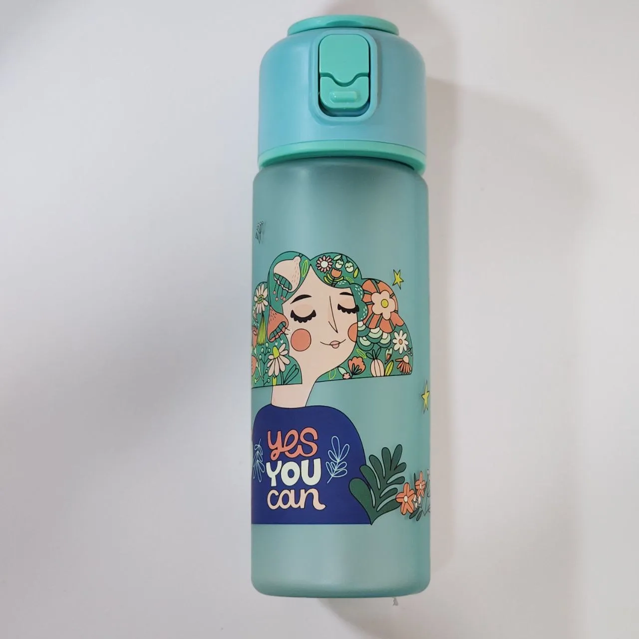 قمقمه اسکول فنس دختر فشن نی دار مدل FA-9353 سبز 500 میلی لیتر