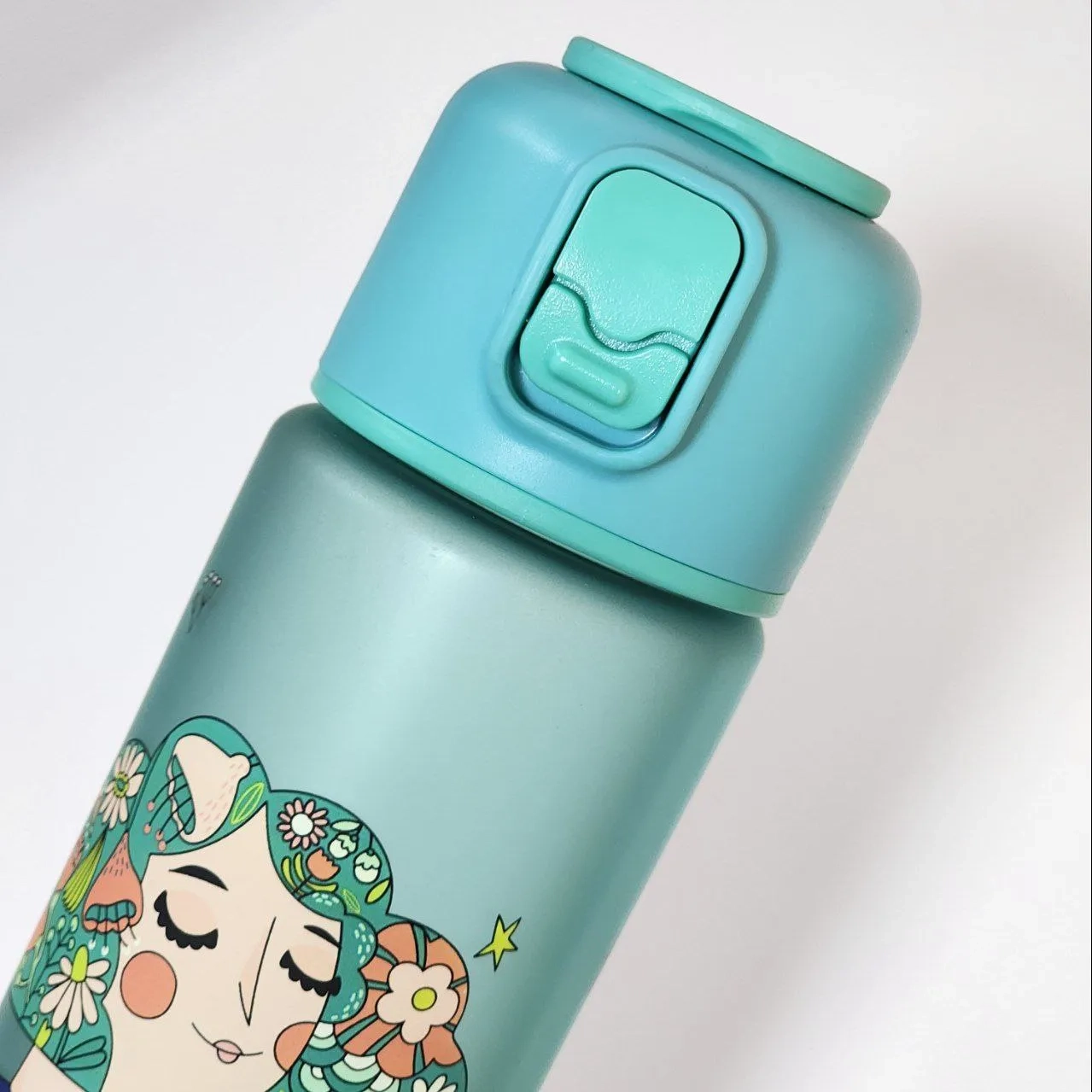 قمقمه اسکول فنس دختر فشن نی دار مدل FA-9353 سبز 500 میلی لیتر