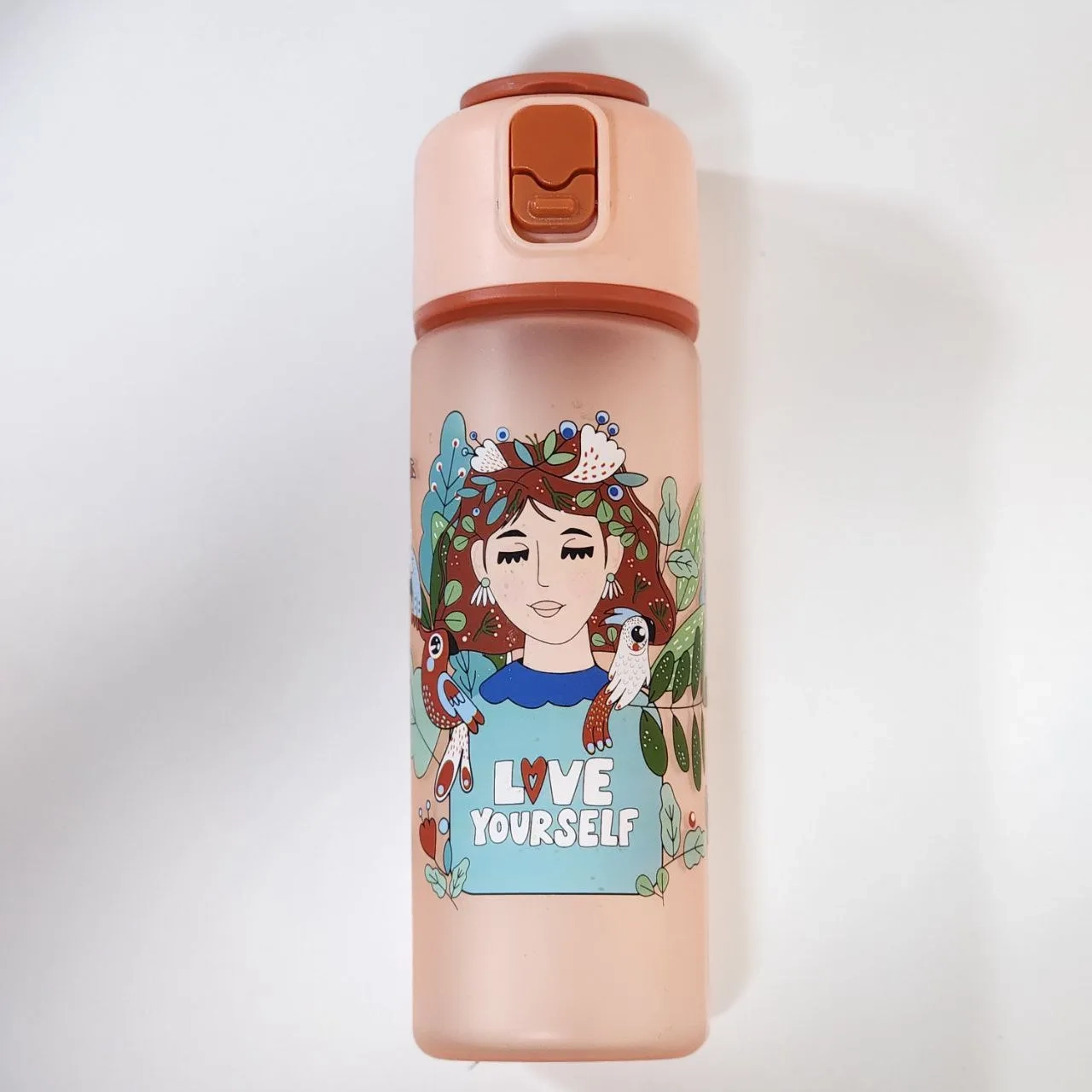 قمقمه اسکول فنس دختر فشن نی دار مدل FA-9354 نارنجی 500 میلی لیتر