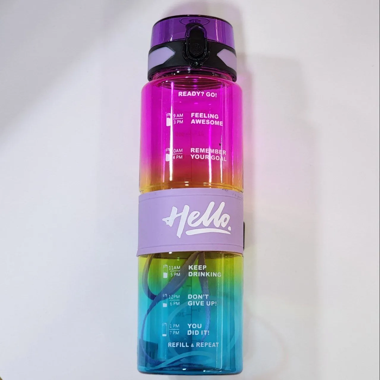 قمقمه دور سیلیکونی نی دار hello یاسی 1 لیتر