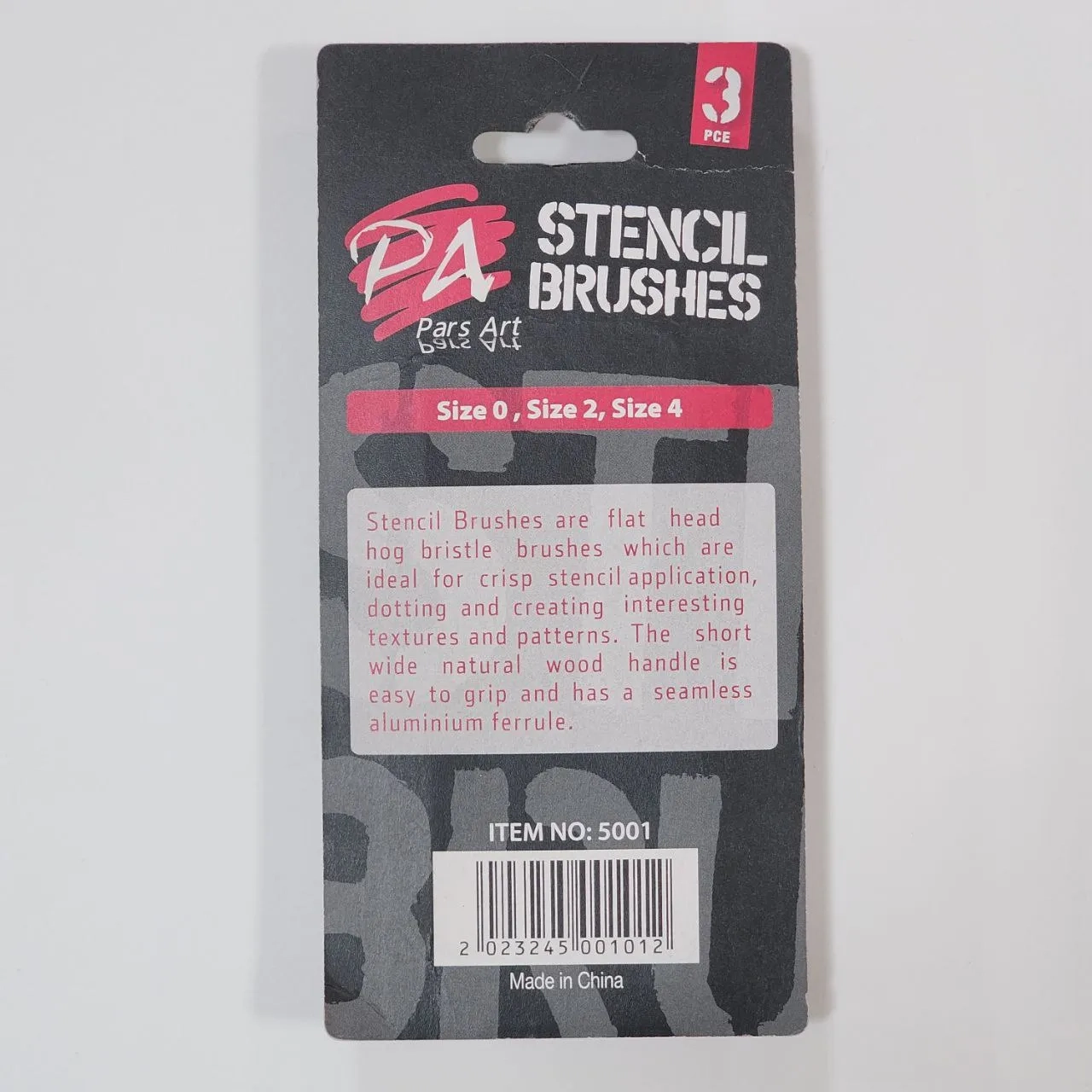 ست قلم مو استنسیل سه عددی پارس آرت کد 5001