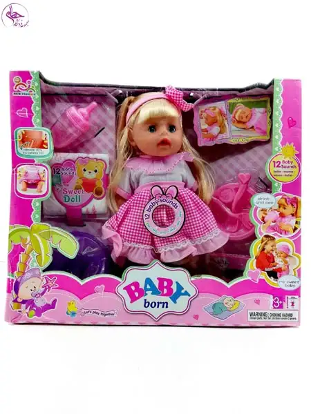 408 عروسک بی بی دختر با وسایل غذا و قصری و پوشاک برند new fashion