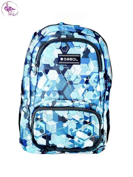 کیف مدرسه سه زيپ سبز آبی 226077099-Hexon گابل
