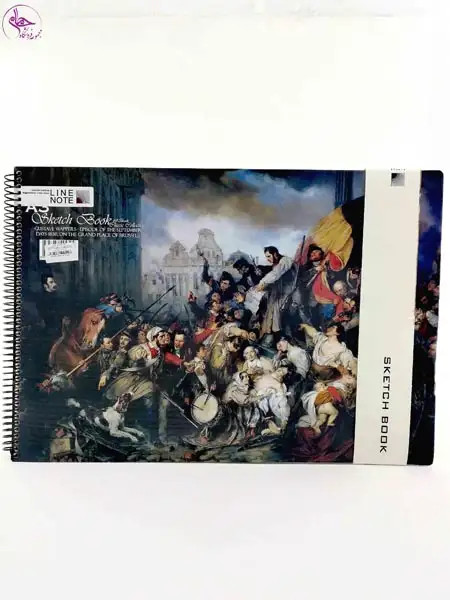 دفتر طراحی A3  فنر مورب کاغذ کرم لاین نوت LN-7