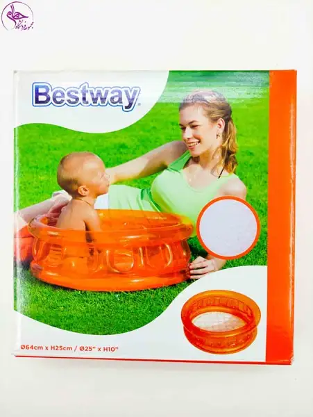استخر کوچک کف بادی شفاف رنگ نارنجی کد 51112 برند بست وی
