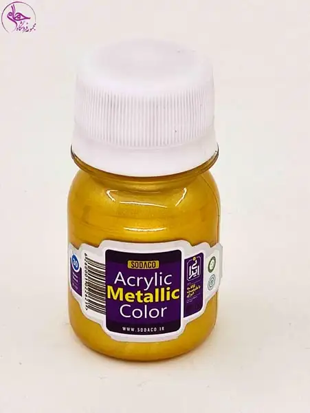 رنگ اکریلیک 30میل سوداکو زرد متالیک کد 00208