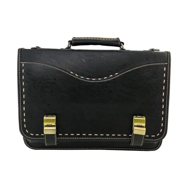 کیف طرح چرم  دوقفل کد  9 دیپلمات مشکی