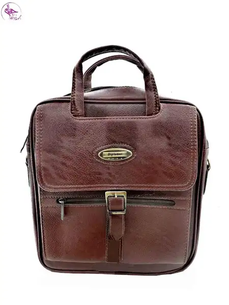 کیف ایستاده طرح چرم تک سگک کد 7دیپلمات قهوه ای