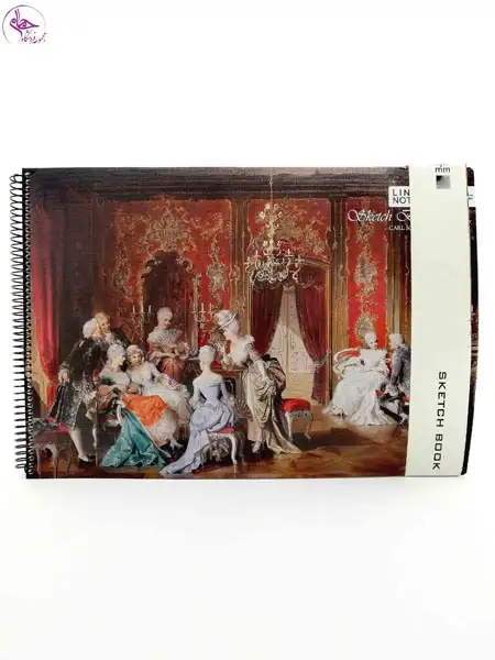 دفتر طراحی A3  فنر مورب کاغذ کرم لاین نوت LN-14