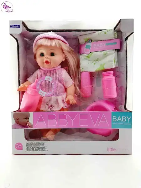 228 عروسک بی بی دختر کلاه دار همراه با پوشاک برند abbgeva