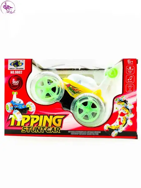 9802 ماشین دیوانه کنترلی چراغدار رنگ زرد