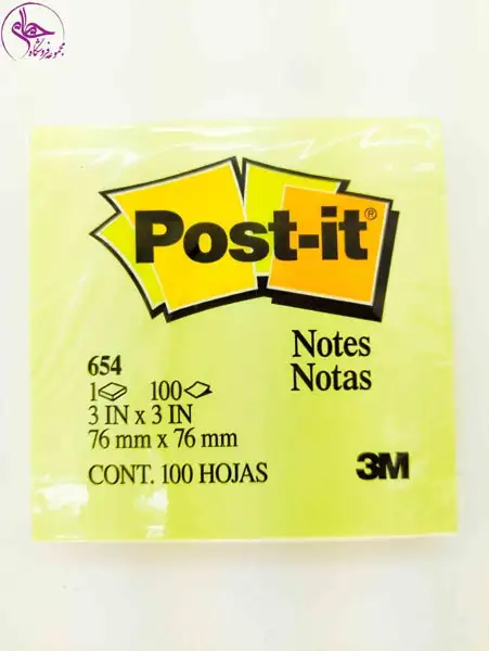 کاغذ پشت چسب دارزرد رنگ100برگ3در3اینچ  Scotch