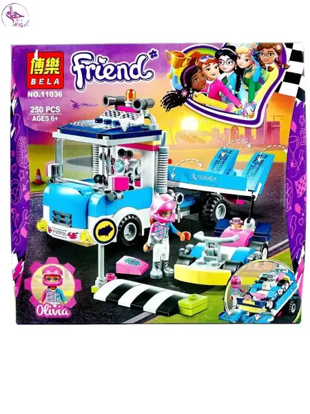 11036 لگو 250 تکه تریلر حمل ماشین مسابقه bela