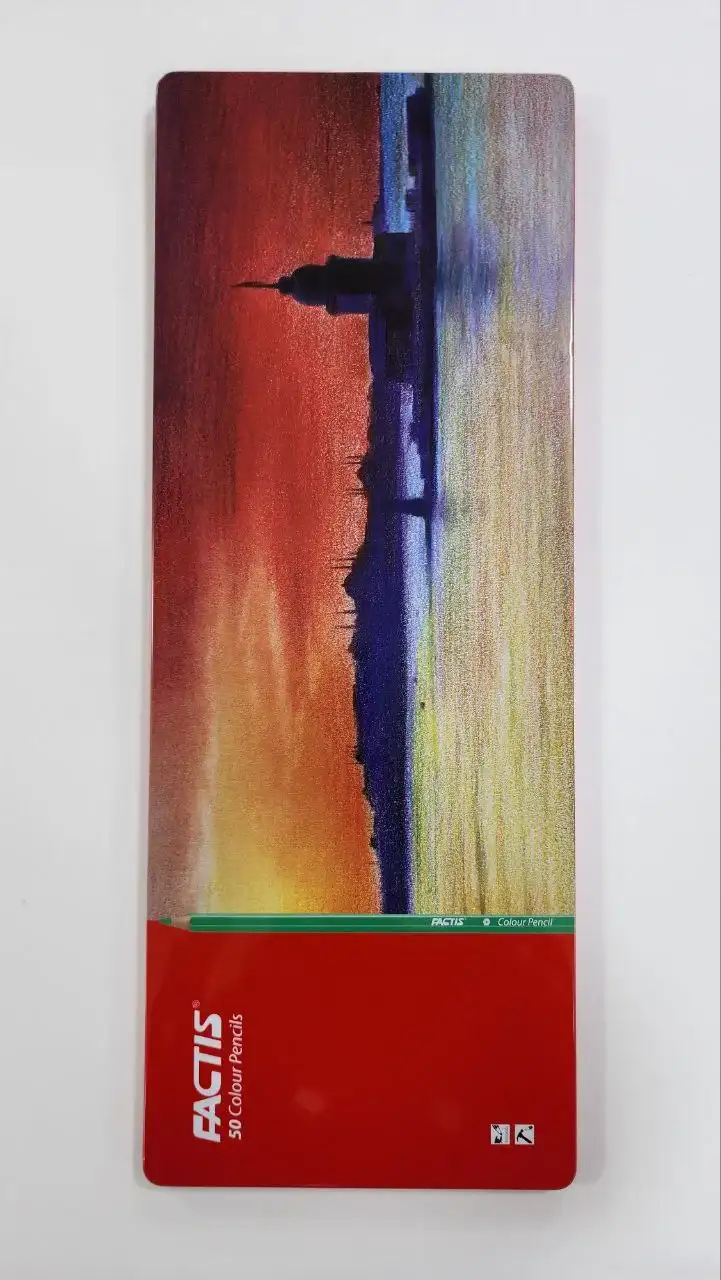 مداد رنگی 50رنگ جعبه فلزی فکتیس