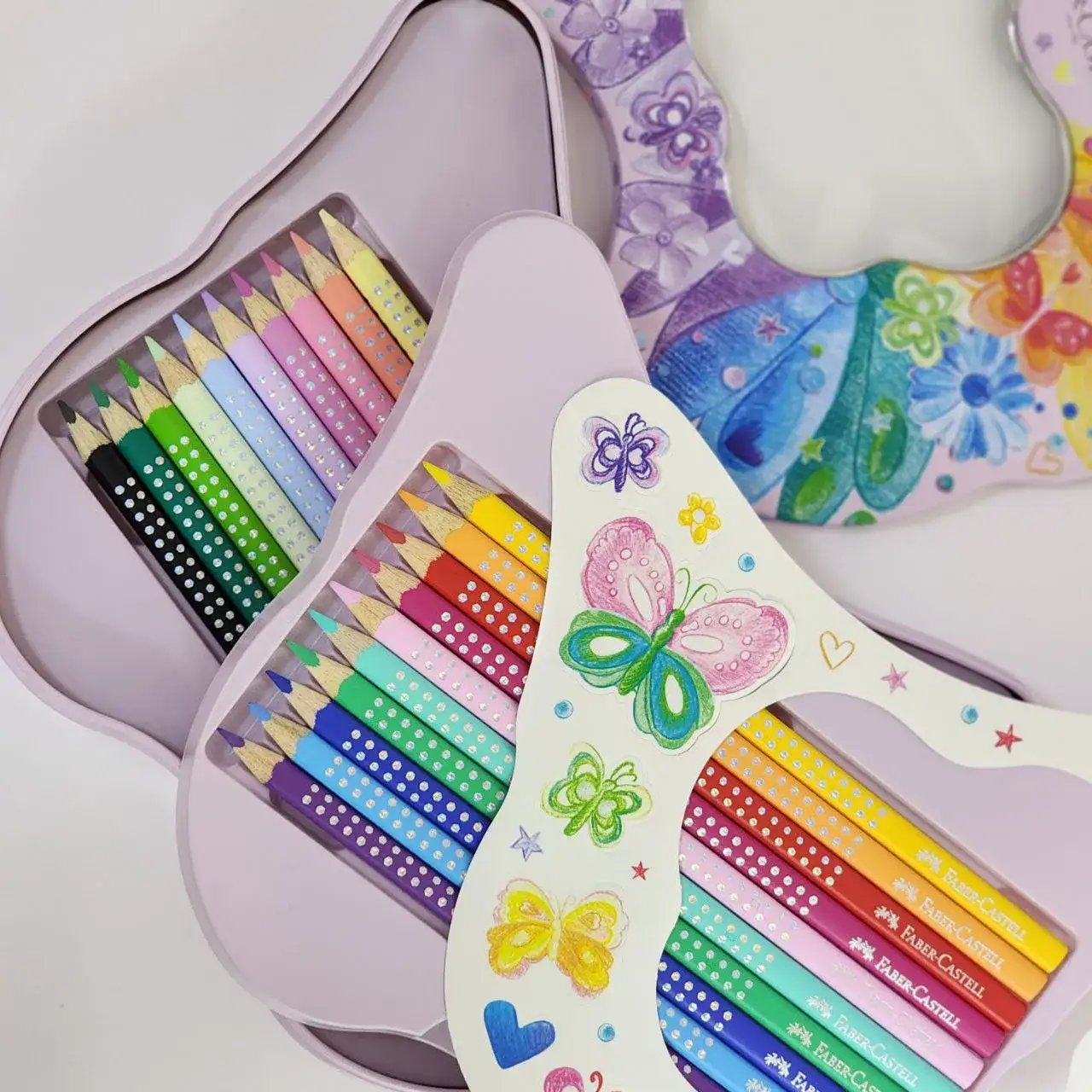 مدادرنگی 20 رنگ فابرکاستل مدل پروانه ای