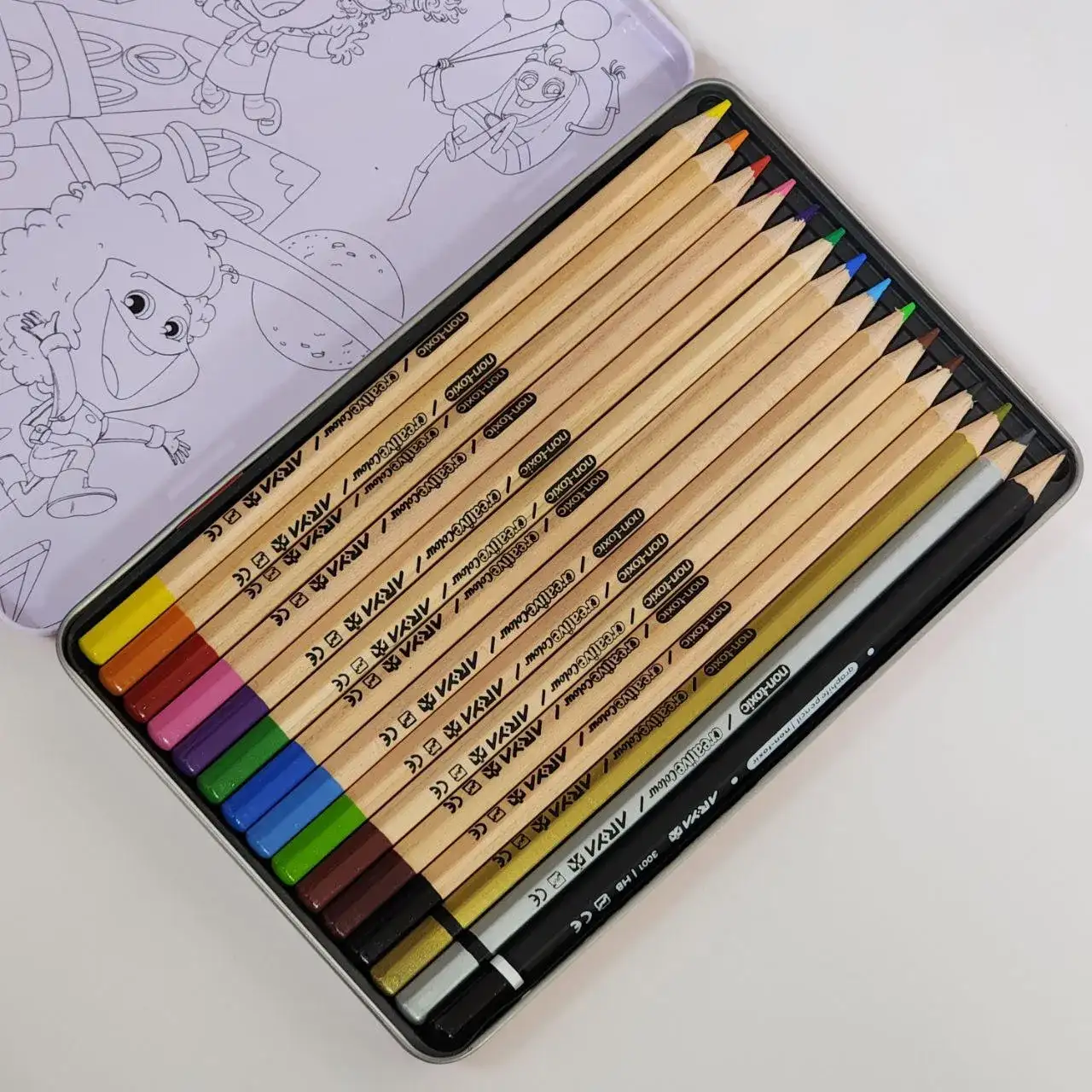 مداد رنگی 3+12 رنگ آریا مدل 3021