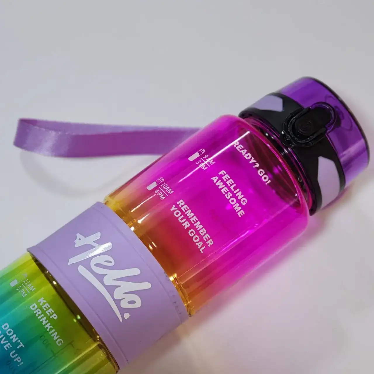 قمقمه دور سیلیکونی نی دار hello یاسی 1 لیتر