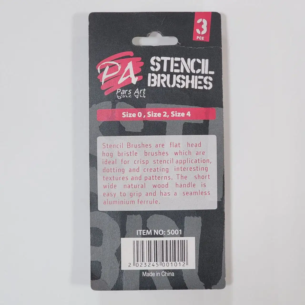 ست قلم مو استنسیل سه عددی پارس آرت کد 5001