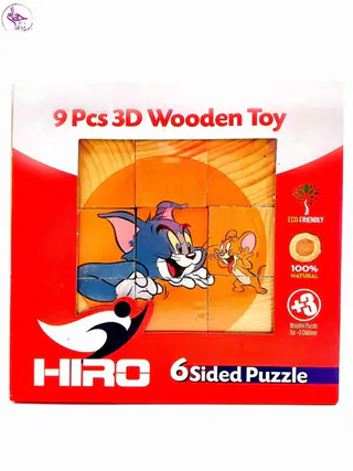پازل 6 وجهی چوبی مدل تام و جری برند hiro