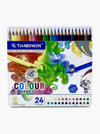 مداد رنگی 24رنگ جعبه فلزی  TINBOWEN
