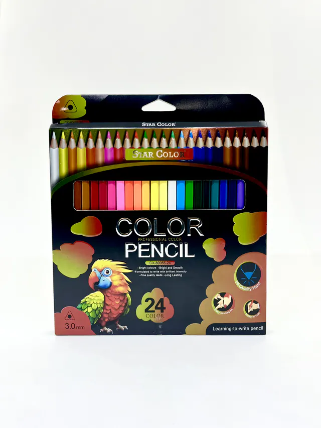 مداد رنگی 24رنگ جعبه مقوایی  STAR COLOR